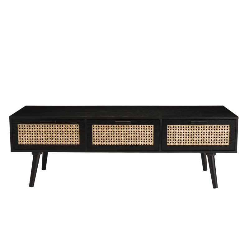 Chattooga Unfinished TV Stand for TVs up to 50", Black/Oak