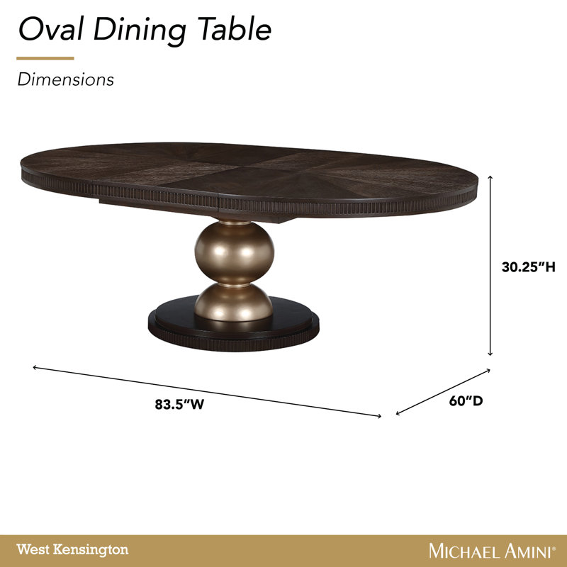 West Kensington Oval Dining Table, Espresso Wood