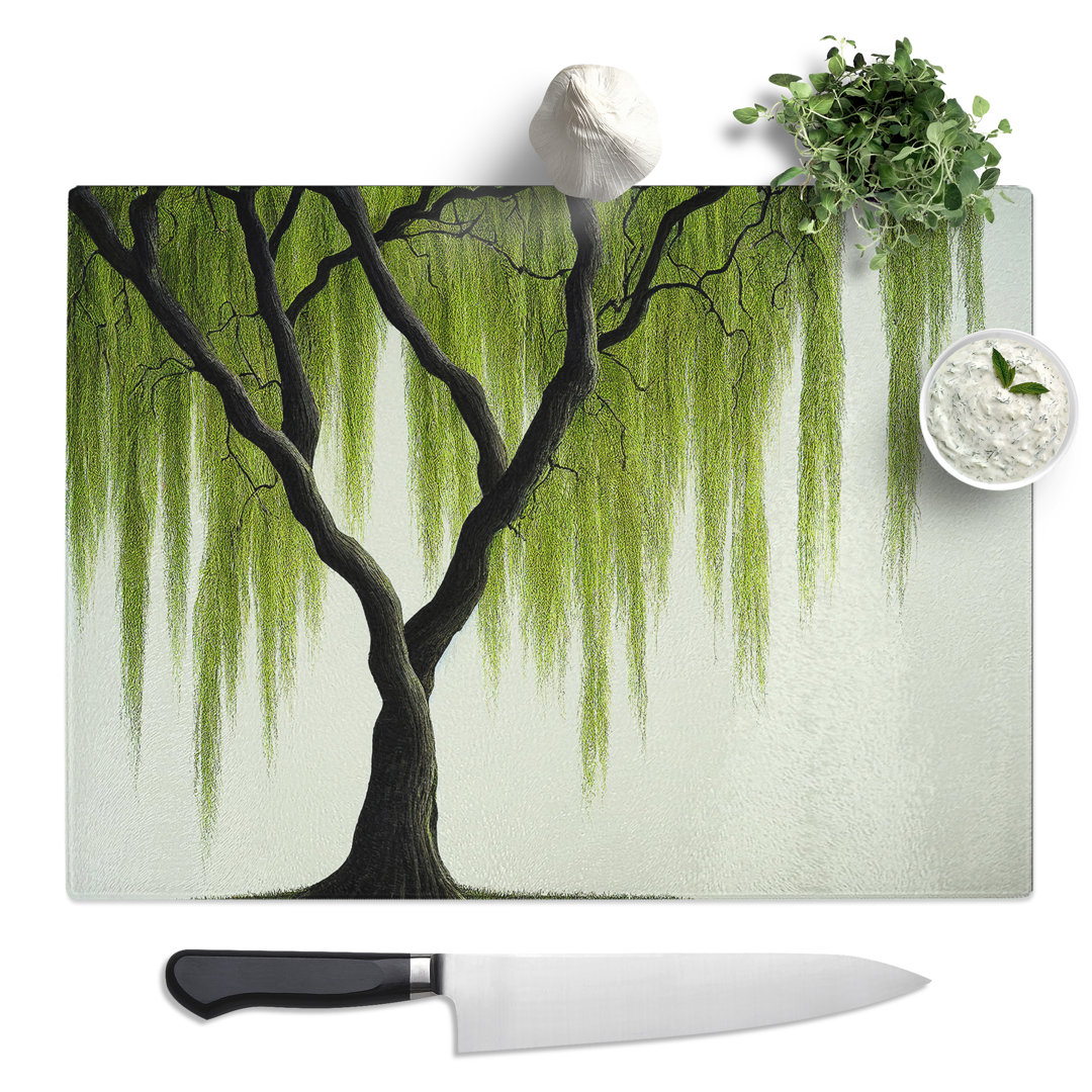 Irresistible Weeping Willow Tree  Glass Chopping Board
