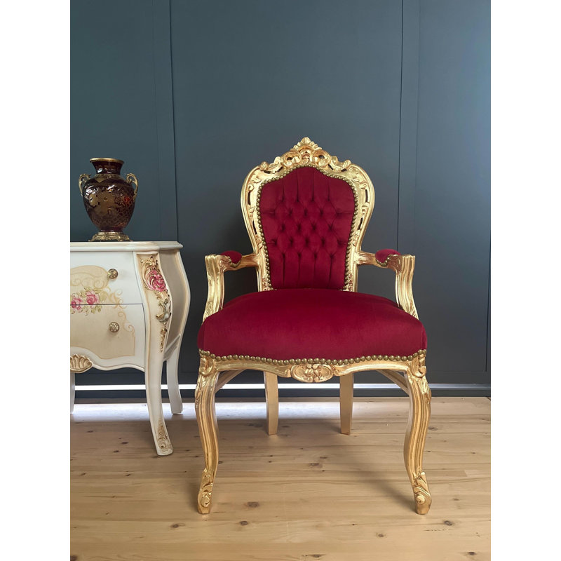 Upholstered Armchair, Red