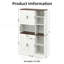 Armoire de garde-manger avec support à vin Farmhouse 70,87 "avec 4 portes et tablettes réglables Farmhouse