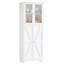 Garde-manger moderne Ashlon de 170 cm de haut avec porte vitrée, meuble de rangement mince de 60 cm de large, idéal pour les petites cuisines, salles à manger et salons.-1025198789