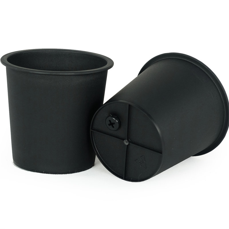 Vedarth 5" Round Garden Pot For Nursery Plants - Black Plastic Pots With Drainage  5 . And Weather . For Planting Multipurpose Storage. Crack Proof Fade Plant . Ideal Various Plants. & Storage