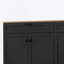 Buffet rustique polyvalent avec tablettes réglables pour le salon, noir