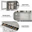 Armoire de cuisine avec étagère à micro-ondes, armoire avec étagères réglables et armoire à buffet, organisateur de rangement pour la cuisine, la salle à manger, gris