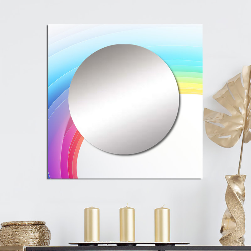 Gayna - Grand miroir mural carré à formes abstraites pour chambre à coucher, 29 po x 29 po