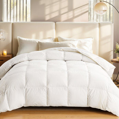 King Size Duck Feather Duvet Insert with Cloud Like Fluff Quiet Sleep and Easy Machine Wash
