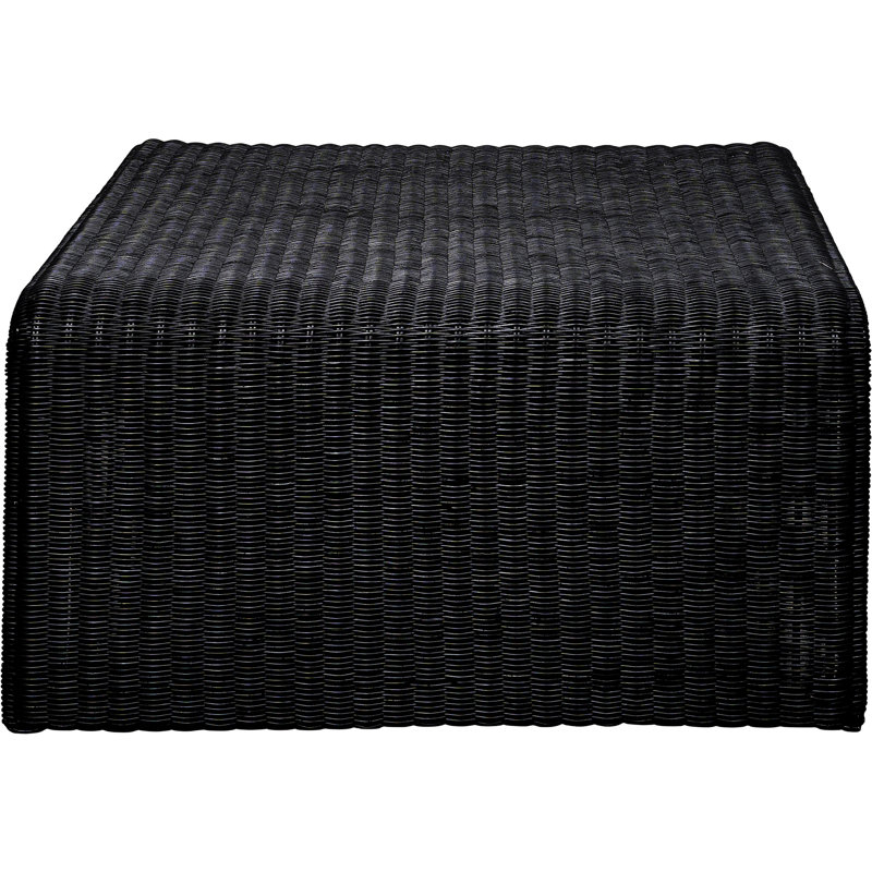 Table basse et de bout Coastal Black avec surface tissée de style minimaliste pour les intérieurs de chambre à coucher Fer 2