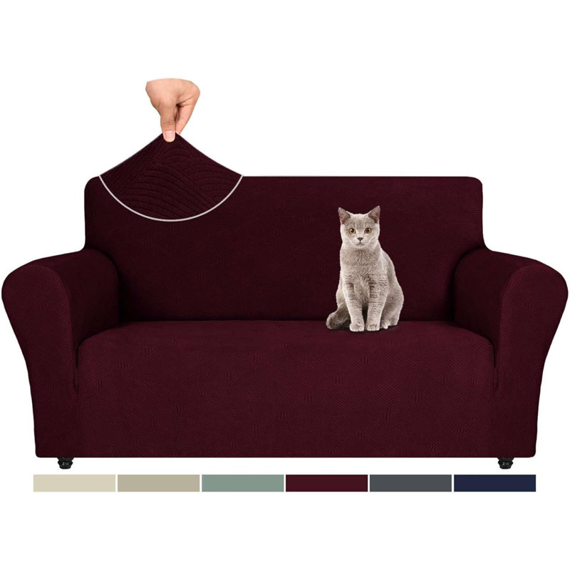 Housse pour causeuse à coussins carrés/rectangulaires, Mélange de polyester rouge vent