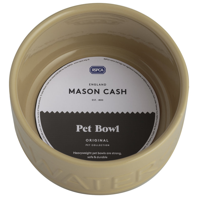 Cane Lettered Dog Food & Water Bowl, 4.0cm H x 20cm W x 20cm D