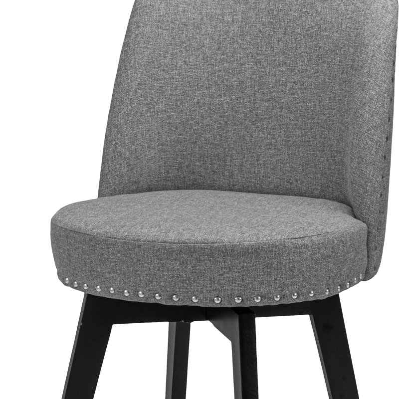 Grenora Swivel Upholstered Counter Stool, Gray, Bar Stool (30” Seat Height)