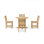 Dessouses Outdoor 5 - Piece Teak Dining Set
