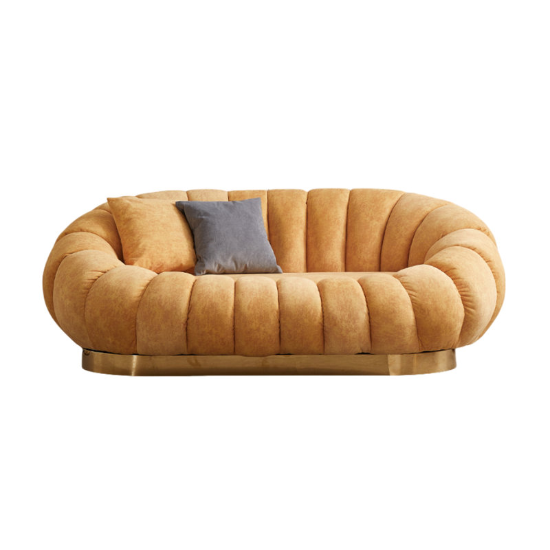 Lukenzo, Mélange de polyester jaune, H 27,5 po x l 70,8 po x P 39,4 po, 2