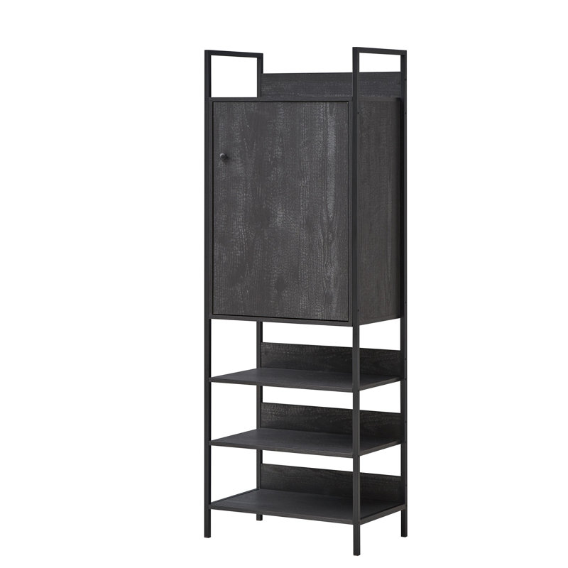 Brant 1 Door Manufactured Wood Wardrobe, Black