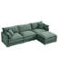 102” Oversized Modular Sectional Sofa, U Shaped Cloud Couch Set, 3-seater Comfy Chenille Couches With 1 Movable Ottomans, Diy Combination For Living Room