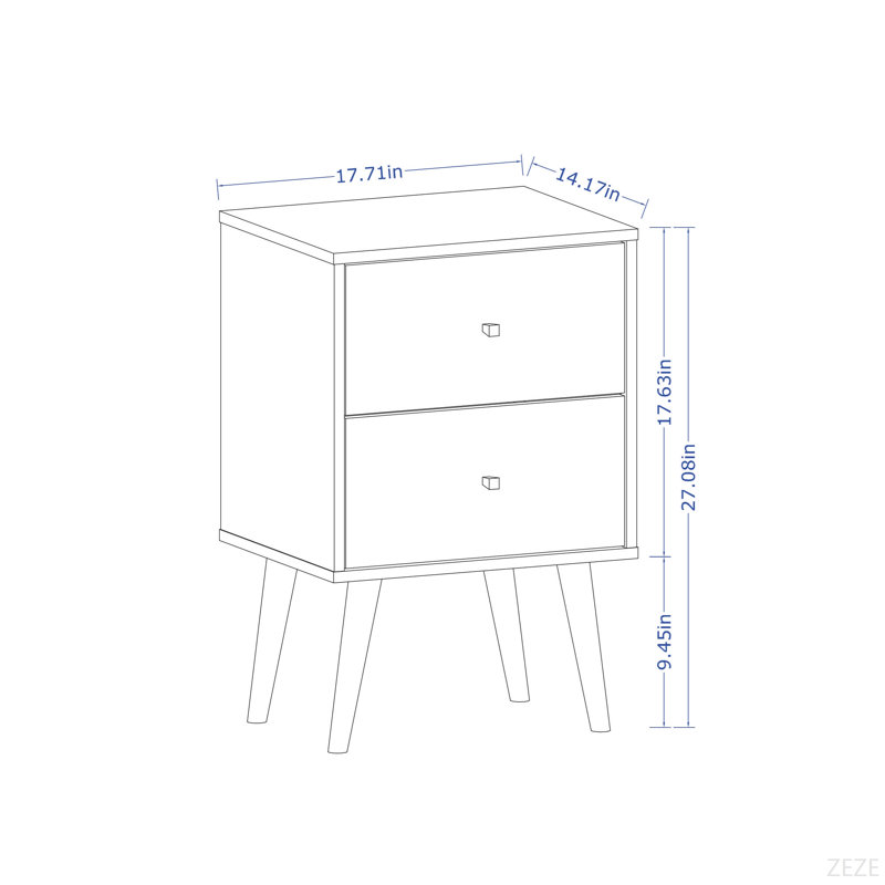 Table de chevet rustique, Brun / Blanc