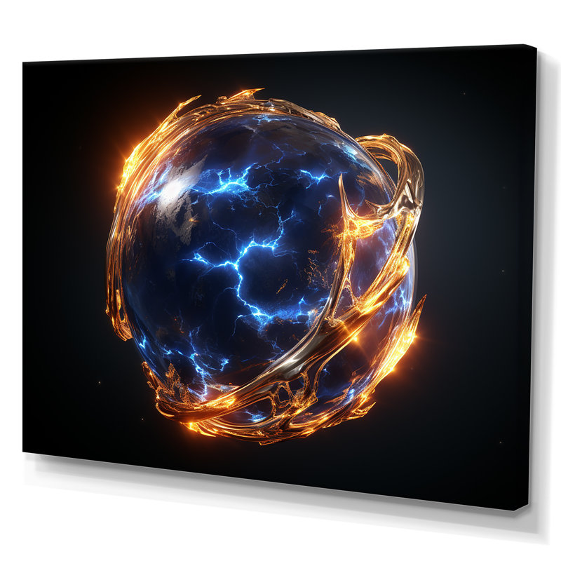 Orbite bleue et bleue - Art mural, Toile tendue, H 30 po x l 40 po x P 1,5 po