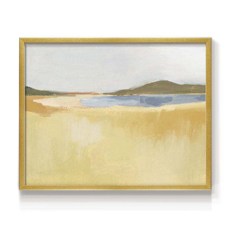 Ochre Seaside I -Framed Print - Restickable, Gold, 16" H x 20" W