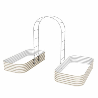 Lit de jardin surélevé modulaire en métal 17 po 9 po avec treillis 17 po