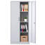 Armoire de rangement en métal 71 po H, armoire verrouillable en acier à outils blanc avec portes et 3 tablettes réglables, armoires hautes pour systèmes de rangement de garage-532760824