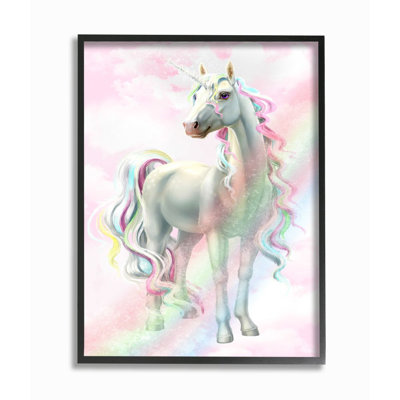 «Unicorn Rainbow Clouds Pink Children Dream» par Ziwei Li - impression