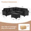 90.6In Corduroy L-Shape Sectional With Storage Ottoman-421674355