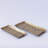 Set Of 2 Antique Gold Colour With Linear Design Decorative Trays