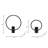 Set of 2 Metal Decorative Ring Candle Holders Contemporary Abstract Black Aluminum Ring Candle