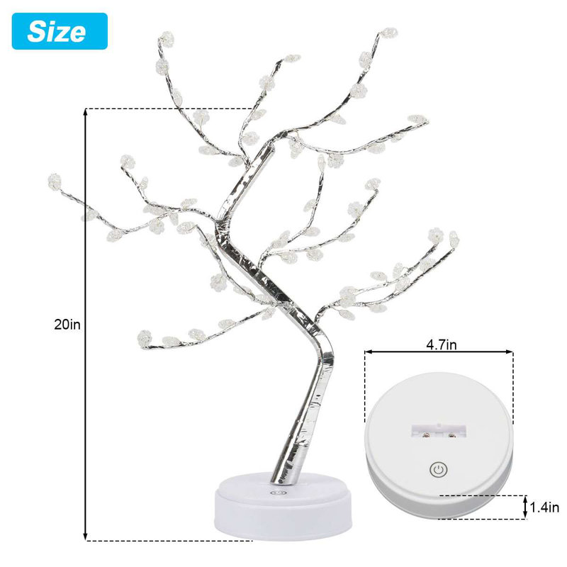 Bonsaï avec arbres et branches éclairés, Blanc