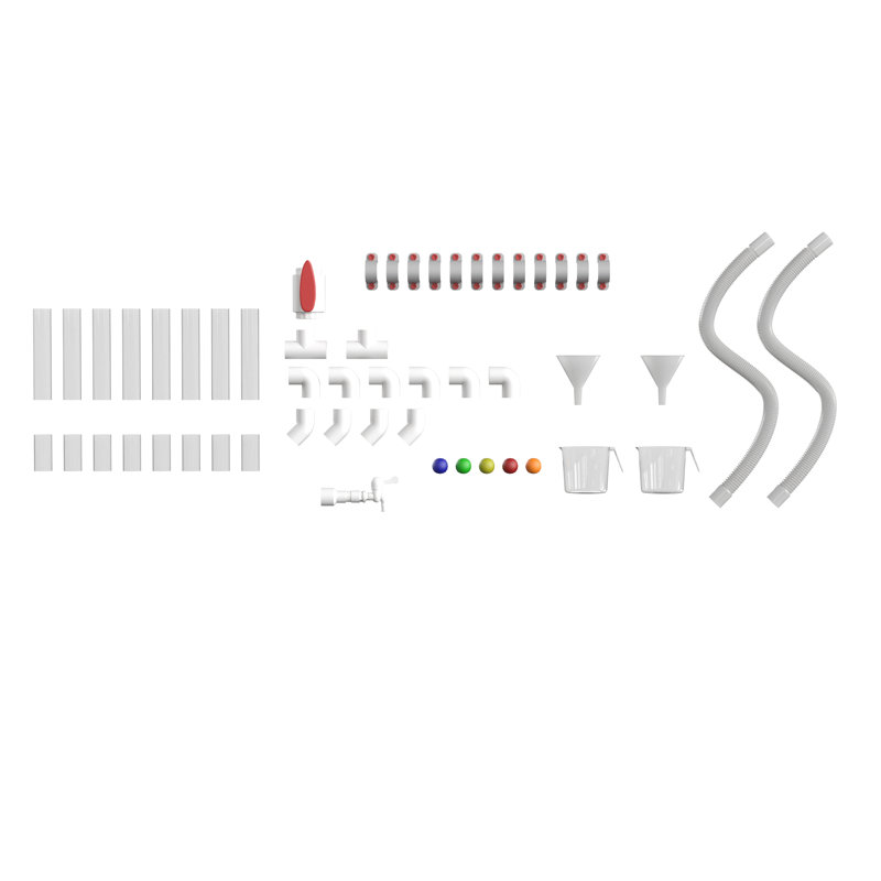 Bright Beginnings Commercial Grade 80 Piece Pipe Builder Set for Modular STEAM Wall Systems (Not Included)