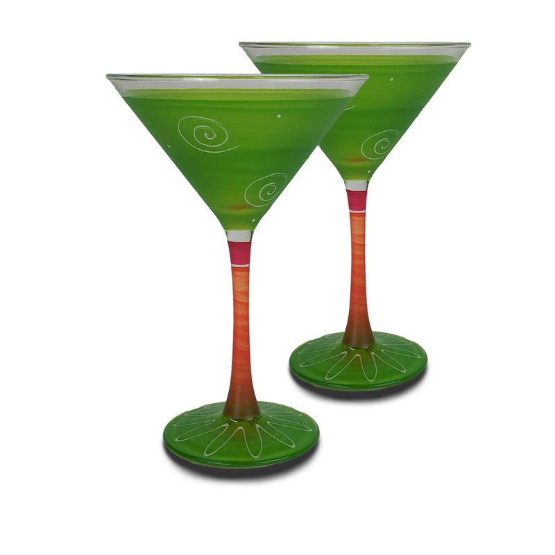 Verre à martini 7 oz péruvien Splendor Turquoise, Vert clair
