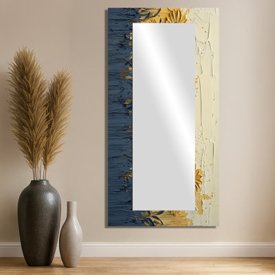 «Paint Effect On Golden Glow Sunflowers I» - Art mural miroir floral - imprimé sur métal