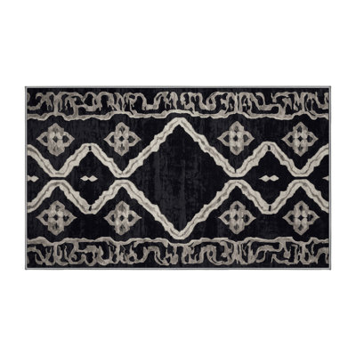 Machine Washable Gray Area Rug