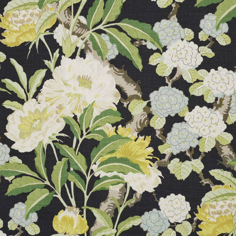 Enchanted Garden Fabric, Black