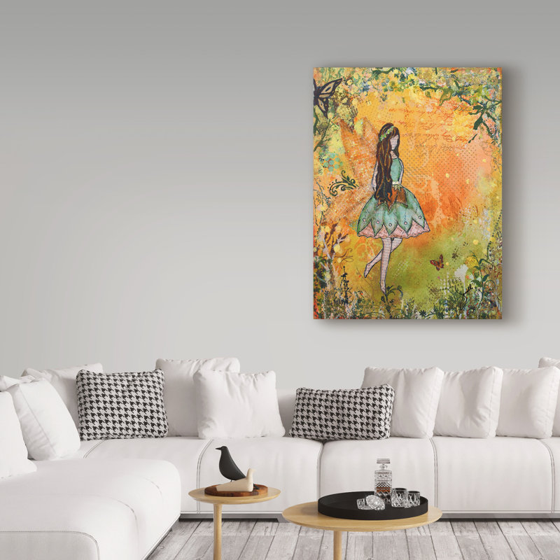 « the spring fée », reproduction de peinture à l’acrylique sur toile tendue, H 24 po x l 18 po x P 2 po