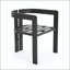 Chaise de salle à manger en aluminium avec structure noire et coussin gris (ensemble de 2)