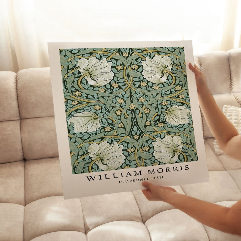 Floral, William Morris Pimpernel, reproduction d'art classique sans cadre, H 12 po x l 12 po