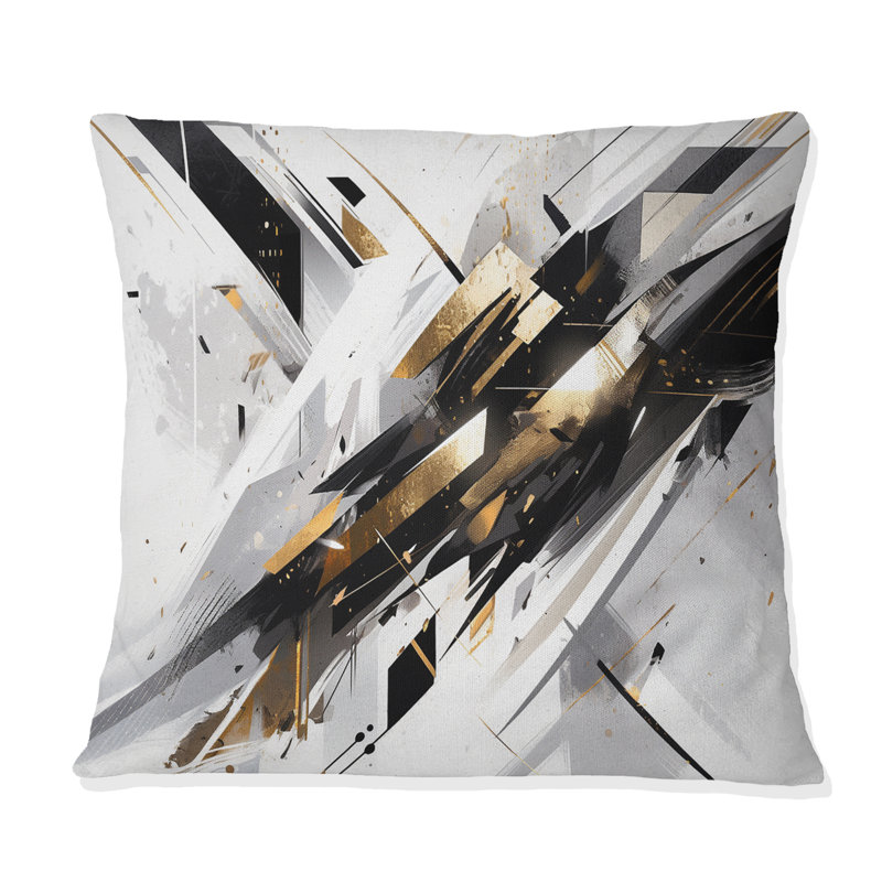 Multicolor Multifaceted Whirls - Cubism Printed Throw Pillow