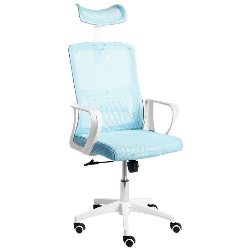 Office Chair with Headrest, Light Blue