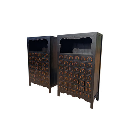 Pair of Authentic Antique Chinese Apothecary Medicine Cabinets, Circa 1846