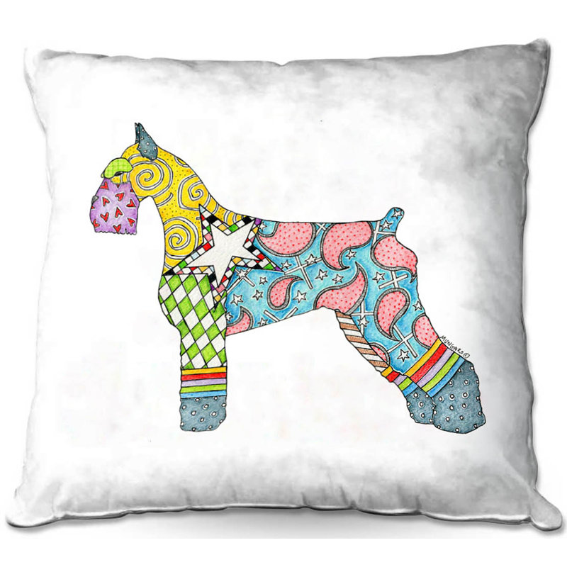  Coussin Couch Giant Schnauzer, 18 po x 18 po, Blanc