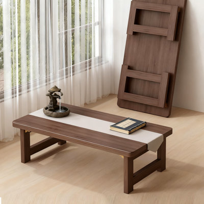 Japanese Folding Coffee Table, Bamboo Floor Table For Low Seating, Portable Foldable Design For Zen Living Room, Dining, And Tea Ceremony