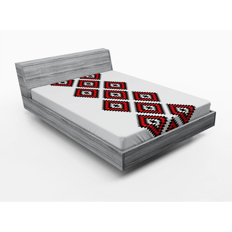 Microfiber Geometric Fitted Sheet, Full Fitted Sheet