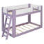 Lit simple superposé simple, lit superposé convertible en bois avec échelle réversible et garde-corps, mauve et blanc-133682881-133682882
