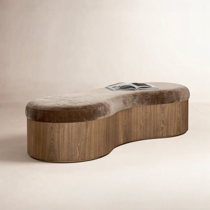 Banc rembourré en polyester CELESTE, Brun