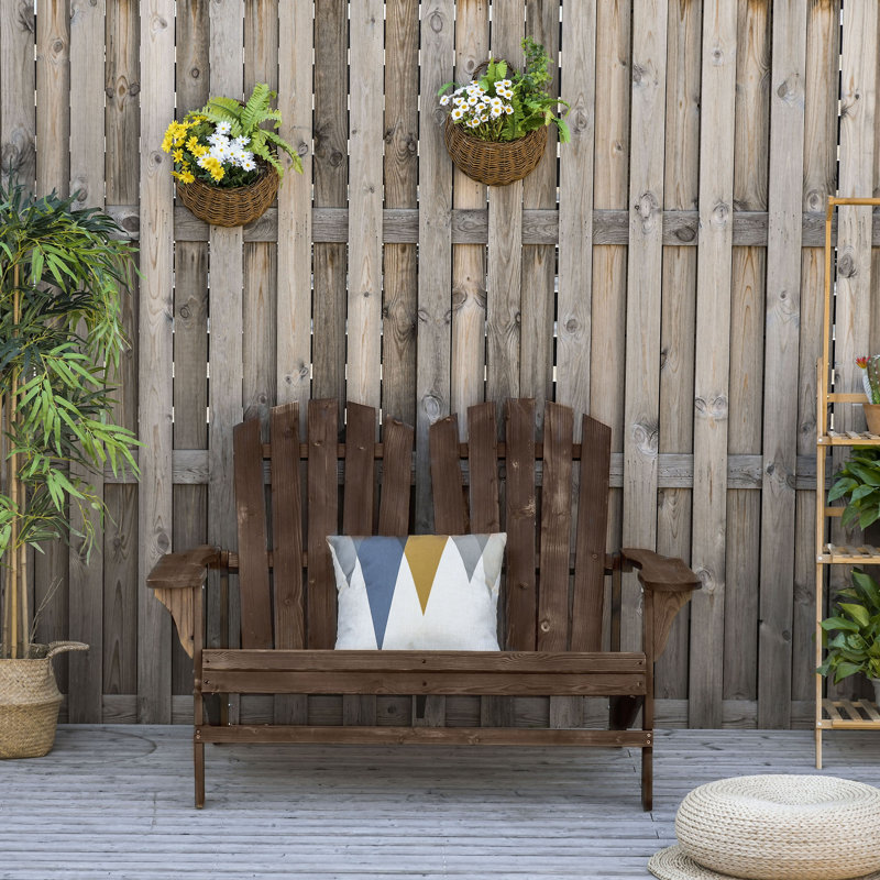 Chaise Adirondack en bois massif Navasota, Brun