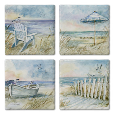 Ensemble de 4 sous-verres Coastal Sanctuary