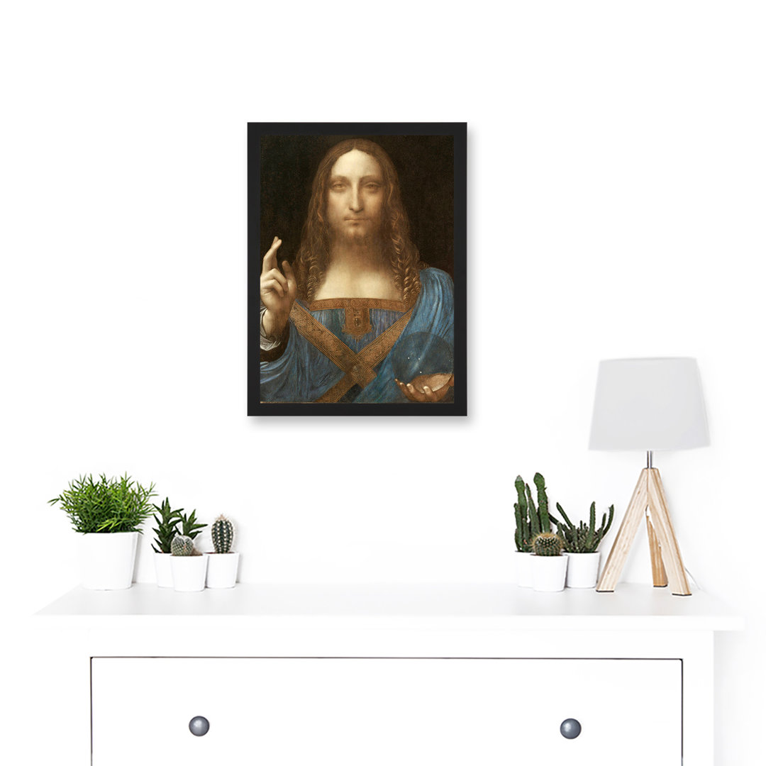 Mundi World Saviour Jesus Christ by Leonardo Da Vinci - Single Picture Frame Painting