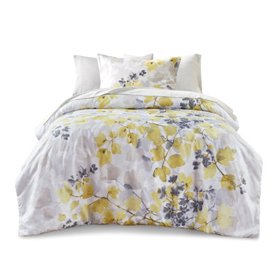 Édredon jaune gris avec draps de lit, très grand lit, microfibre, ajustement de matelas de 14 pouces