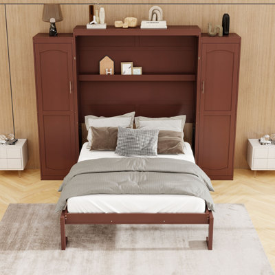 Murphy Bed with Wardrobe and Storage Shelf